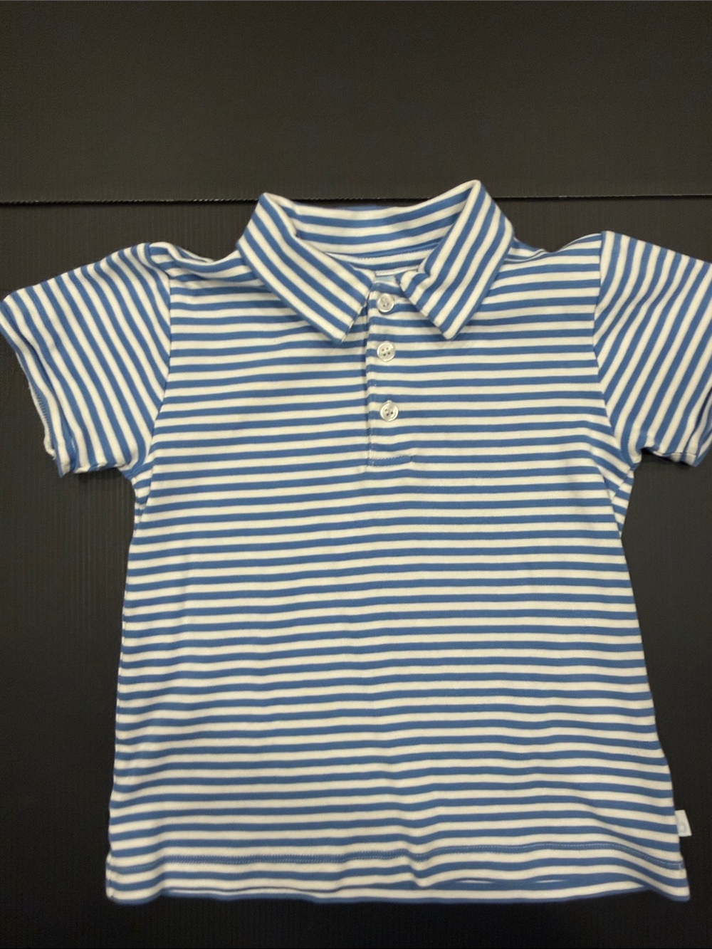 bella bliss Blue and White Striped Polo Shirt